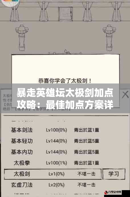 暴走英雄坛太极剑加点攻略：最佳加点方案详解